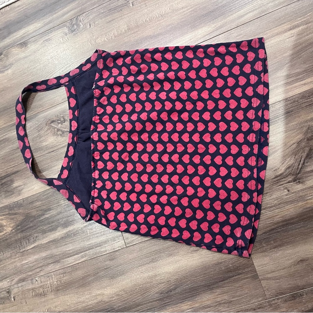 Pink Heart Print Navy Halter Tank Top - Picture 4 of 4